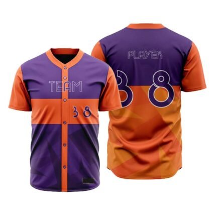 Custom Turbo Orange-JSWrple Baseball Jersey